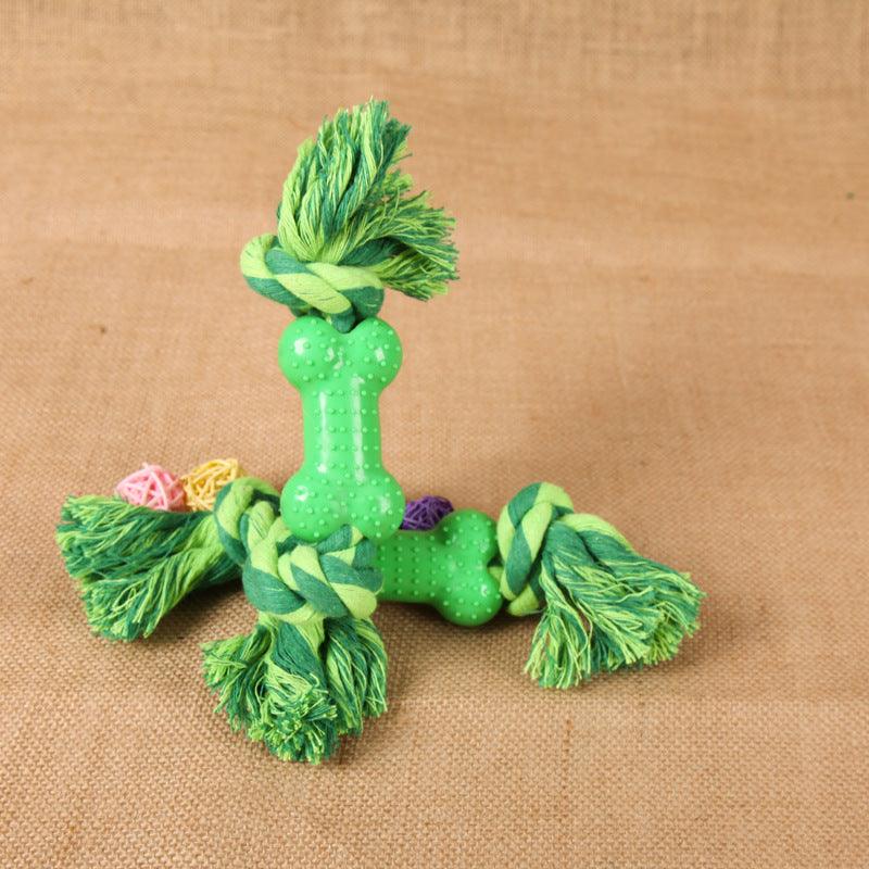 Skylight (alpha) Classic Rope w/Bone Toy Skylight (alpha) Classic Rope w/Bone Toy Product information: Category Dog Toy Product Name Classic Rope w/Bone Toy Company Name Skylight (alpha) (Imports) Sub-Category Chew Toy Material Plastic, Cotton Size L x W: 10.2in x 2in (26cm x 5cm) Color Green Weight 4.4 oz (125 grams) Other SKU SA-0001-000 Item# DS-SKLA-0010