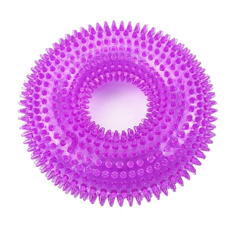 Skylight (alpha) Pet Toy Bite Resistant Sounding Toy Ball Skylight (alpha) Pet Toy Bite Resistant Sounding Toy Ball Product Information: Category Pet Plastic Sounding Doughnut Ball Material Plastic. TPR Size Medium / Small Color Blue, Green, Orange, Purple Other Passed: EN71-1/-2/-3, AMST international environmental protection test