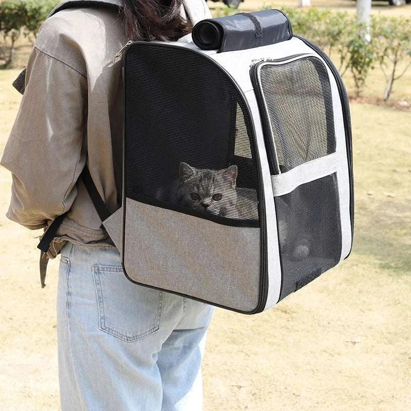 Pet Cat Backpacks Breathable Outdoor Cat Carrier Bag Travel