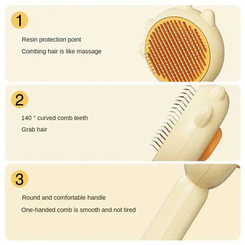 Key Hair Removal Cleaning Brush - Massage Grooming for Pets