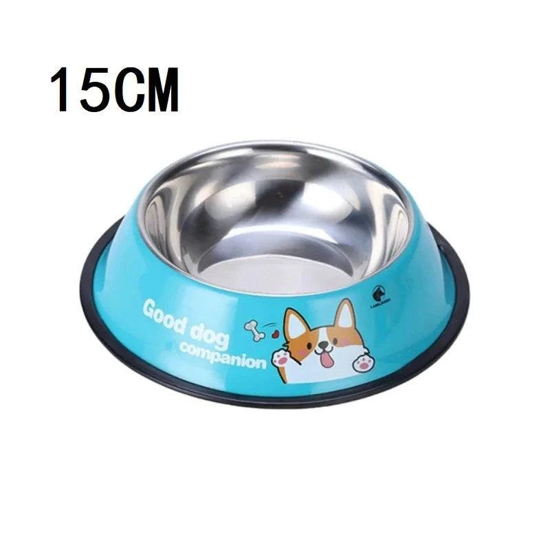 Pet Bowl Stainless Steel Color Decal Non-slip Durable Feeder
