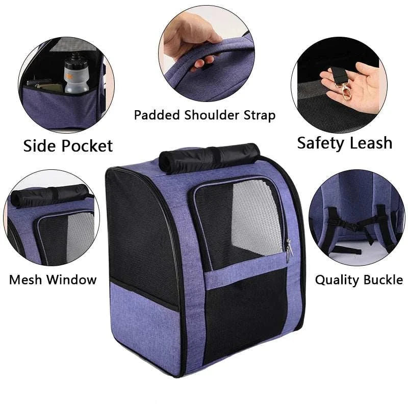 Pet Cat Backpacks Breathable Outdoor Cat Carrier Bag Travel