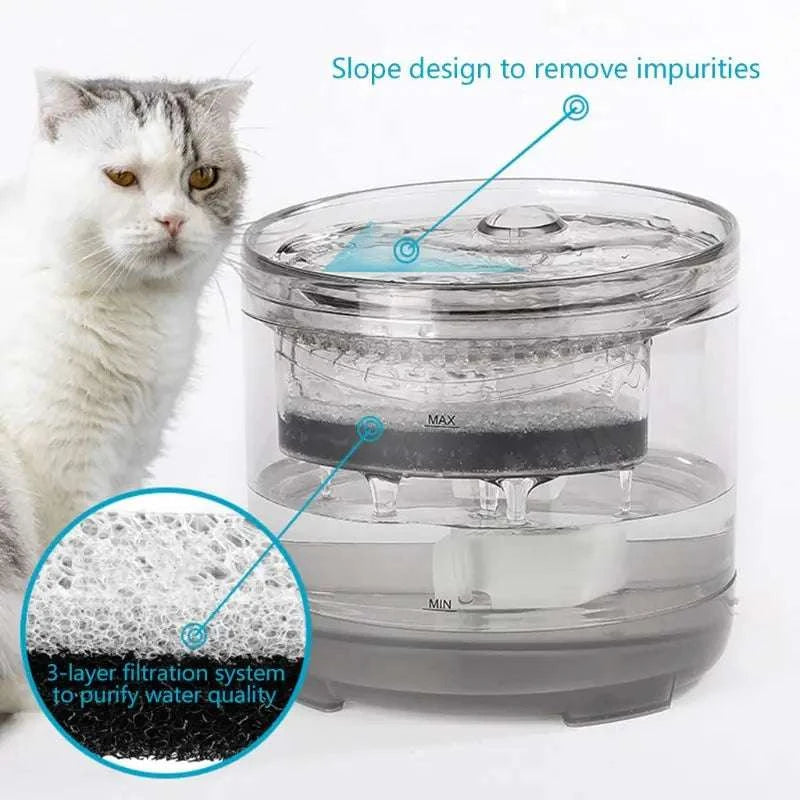 Cat Drinking Fountain Automatic Drink Water Bowl with Faucet
