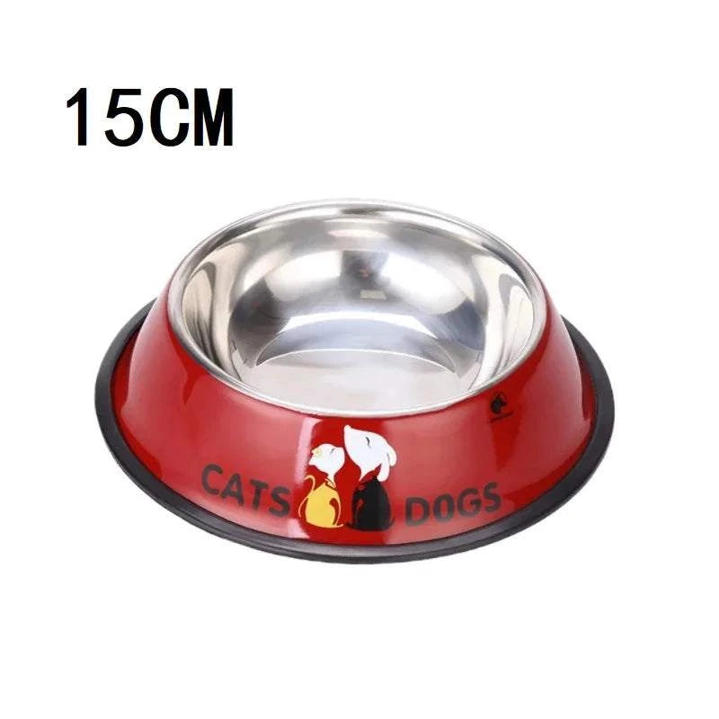 Pet Bowl Stainless Steel Color Decal Non-slip Durable Feeder